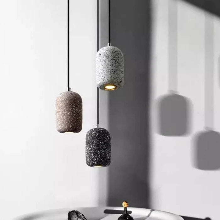 Pebble cement pendant light