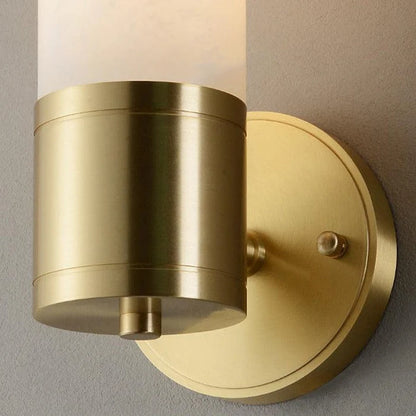 Sage brass and stone wall light
