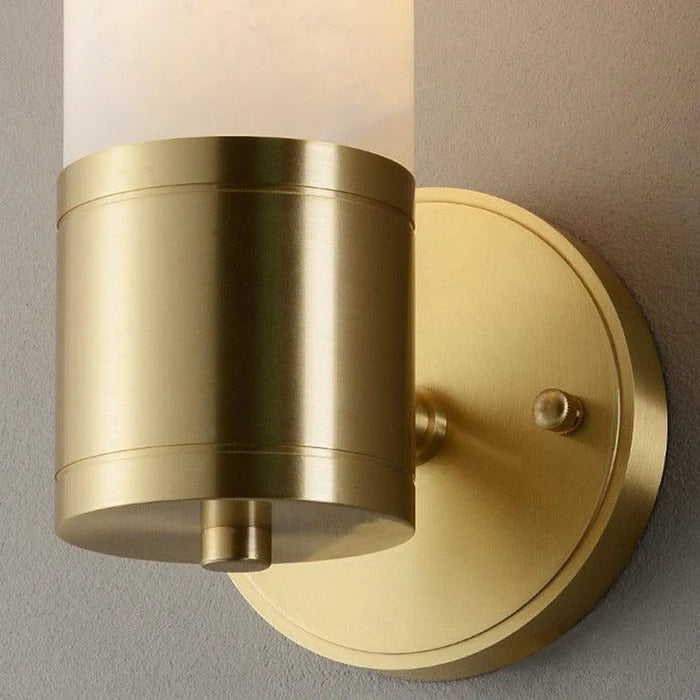 Sage brass and stone wall light