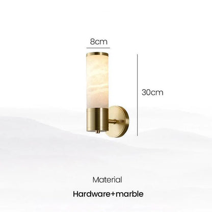 Sage brass and stone wall light